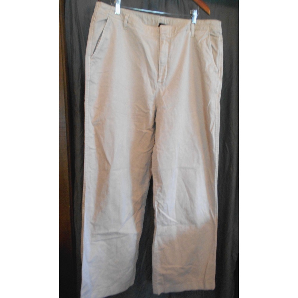 GAP 100% Cotton Wide-Leg Pants Tan Beige Khaki Women Size 20 Tall loose